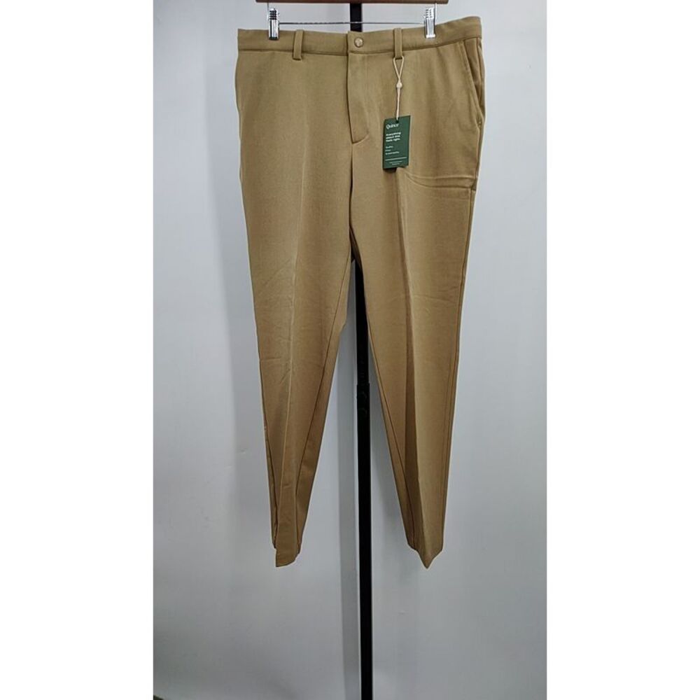 NWT Quince Men's 24/7 stretch smart pants - slim Tan Chinos 34 x 30